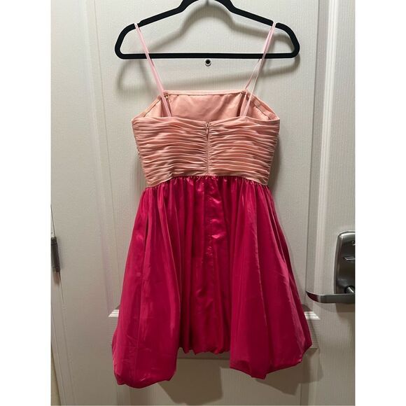 Liv Foster Strapless Taffeta Fit & flare Mini Dress Hot Pink size 6 Party Dress - Picture 5 of 8